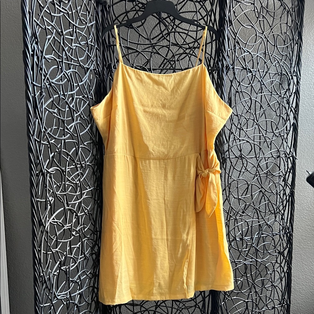 Nine West Yellow Spaghetti Strap Mini Dress